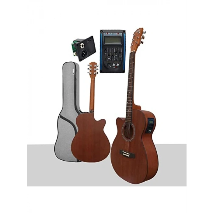Masif Ağaç Elektro Akustik Gitar Seti - 4/4 Boy