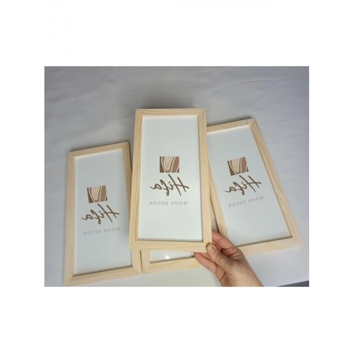 Masif Ahşap Resim Çerçevesi, Doğal Renk ile 35x50 cm Boyutunda