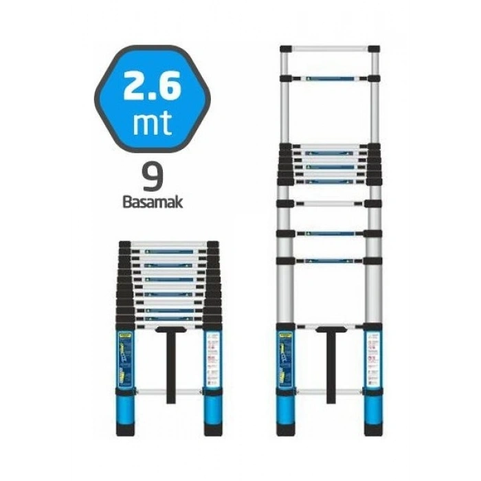 Master 504320 Teleskopik Merdiven 9 Basamak 260 cm