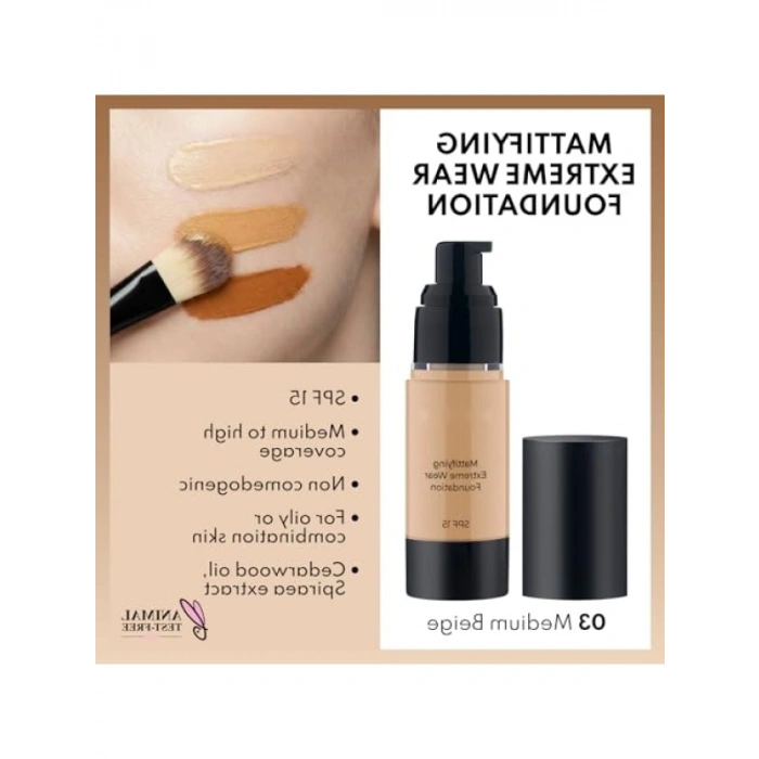 Mat Bitişli SPF 15 Kapatıcı Fondöten - 03 Medium Beige