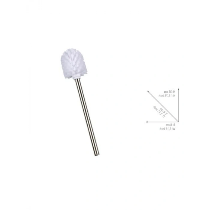 Mat Çelik Saplı Yedek Tuvalet Fırçası