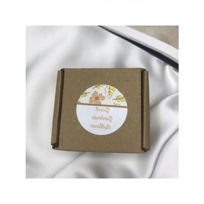 Mat Etiket - Turuncu Sonbahar Çiçek Temalı, 100 Adet