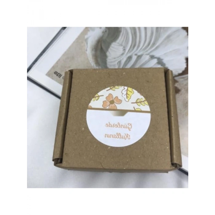 Mat Etiket - Turuncu Sonbahar Çiçek Temalı, 100 Adet