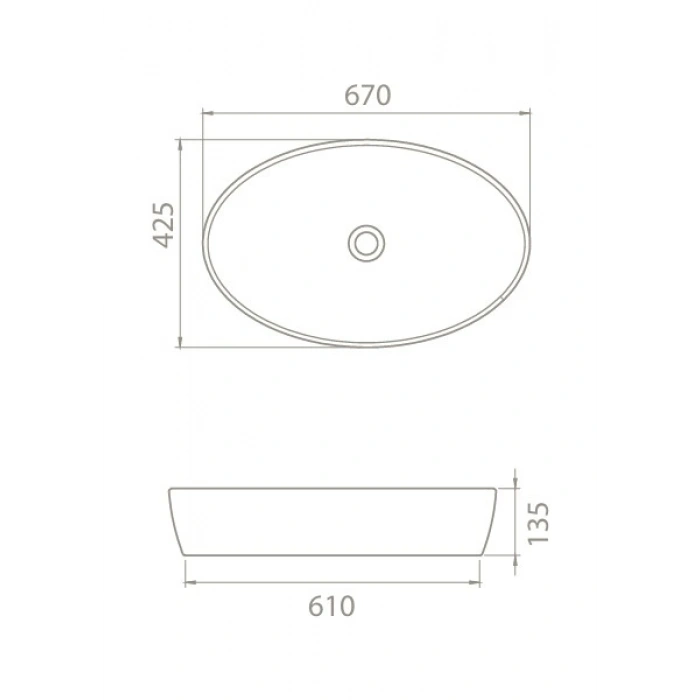 Mat Gri One 67 cm Lavabo (B.deliksiz)