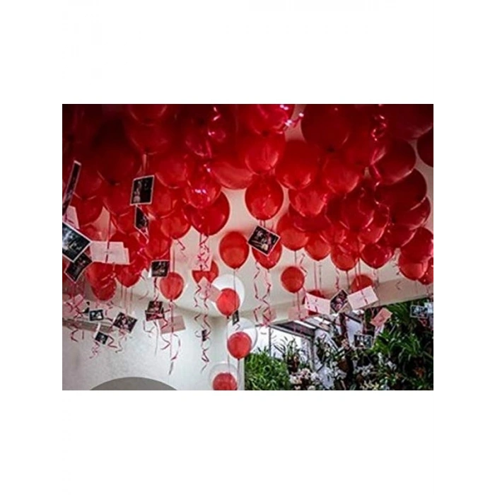 Mat Kırmızı Uçan Balon Seti - 10 Adet Eğlenceli Dekorasyon