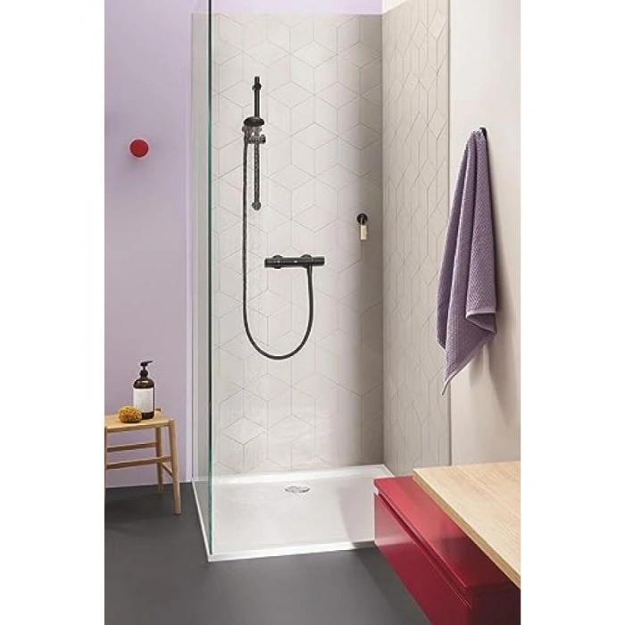 Mat Siyah Bornoz Askısı - Duş ve Banyo Aksesuarı