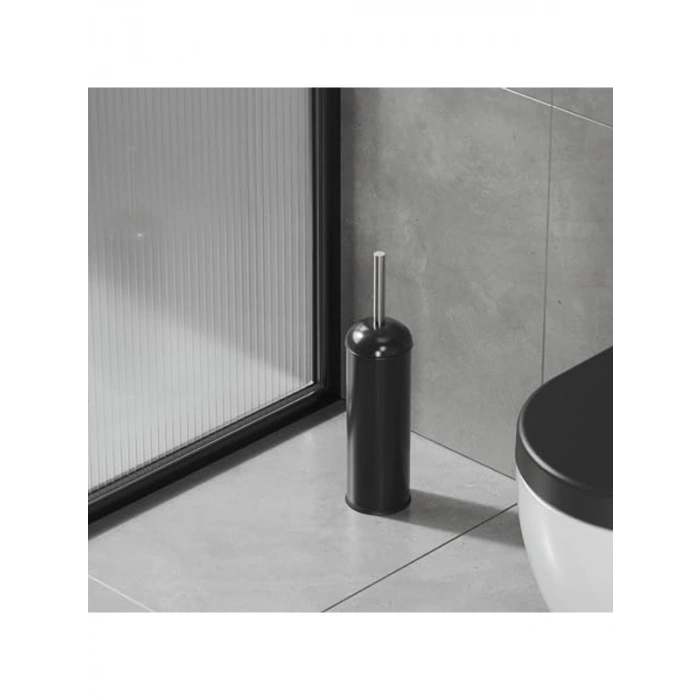 Mat Siyah Klozet ve Tuvalet Fırçası, Modern Tasarım
