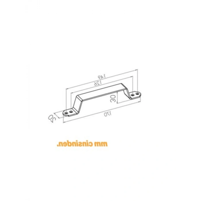 Mat Siyah Metal El Tutamağı - 4 Adet, 17 cm Çekme Kolu