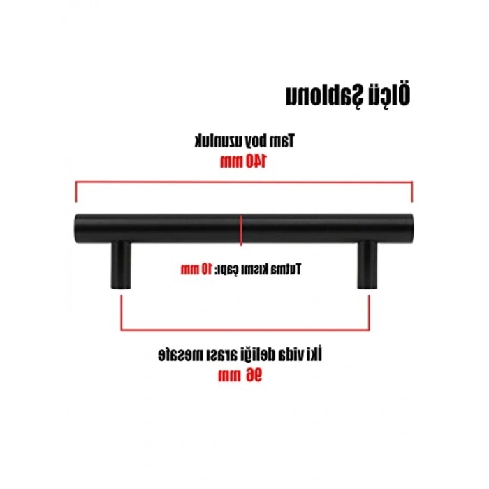 Mat Siyah Metal Kapak Kulpu 96 mm, 10 ADET