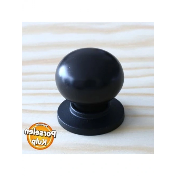 Mat Siyah Porselen Kulp - Mutfak ve Mobilya Çekmeceleri İçin Şık Tasarım