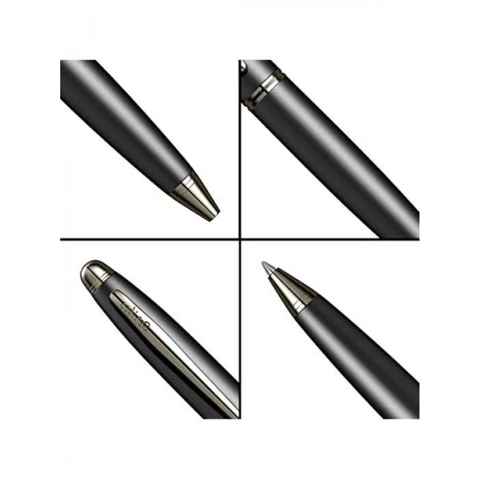 Mat Siyah Tükenmez Kalem - Paslanmaz Çelik Kapak