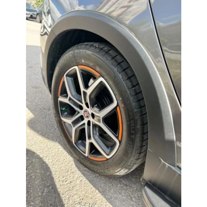 Mat Turuncu Jant Sticker Seti - Egea Cross Uyumlu