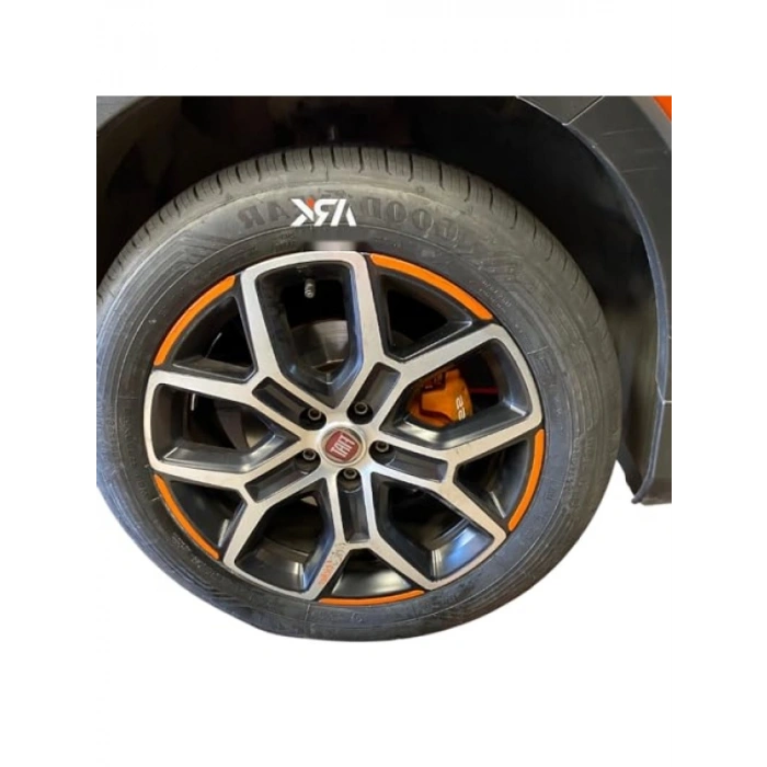 Mat Turuncu Jant Sticker Seti - Egea Cross Uyumlu