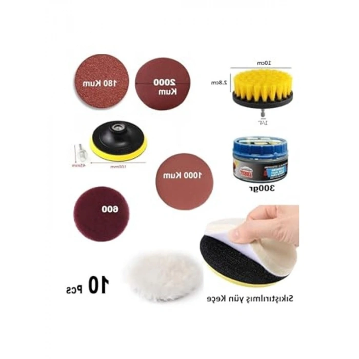 Matkap İçin Çizik Giderici Pasta Cila Seti 10 Parça