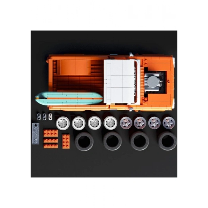 Mattel Brick Shop™ Hot Wheels® Elite Serisi - Custom 62 Chevy Pickup Yapı Oyuncağı Seti (858 Parça), Koleksiyoncular Için JFT20
