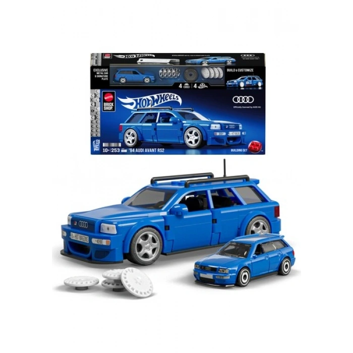 Mattel Brick Shop™ Hot Wheels® Speed Serisi - 94 Audi Avant Rs2 Yapı Oyuncağı Seti (252 Parça), Koleksiyoncular Için