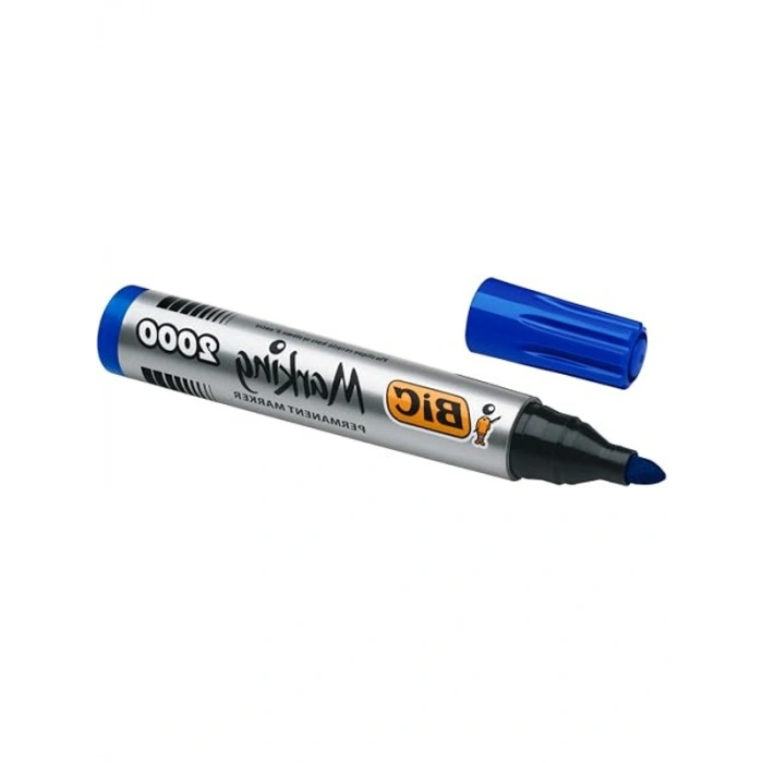 Mavi 12li Kutu Yuvarlak Uçlu Permanent Markör, Hızlı Kuruyan