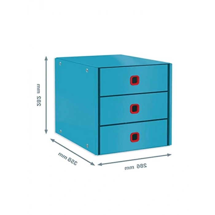 Mavi 3 Çekmeceli Evrak Rafı