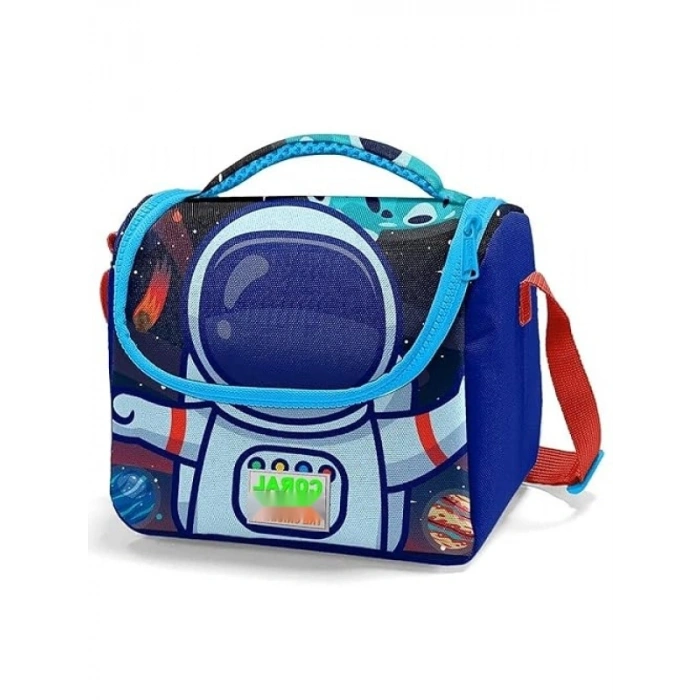 Mavi Astronot Temalı Çocuk Beslenme Çantası