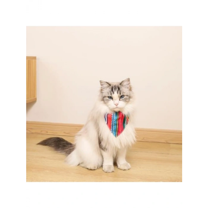 Mavi Çizgili Bandana Yaka (Orta Boy)