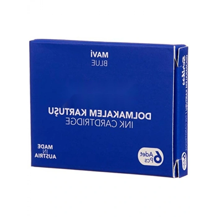 Mavi Dolma Kalem Kartuşu, 6lı Blister Paket