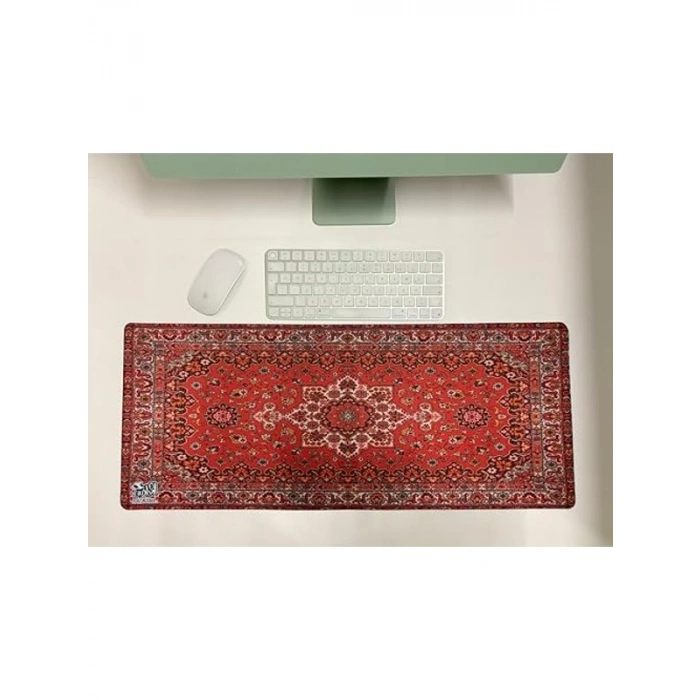 Mavi Halı Desen Baskılı Mouse Pad - Kaymaz ve Bilek Destekli