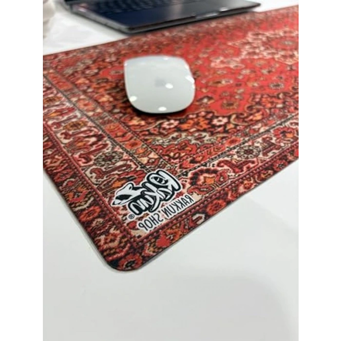 Mavi Halı Desen Baskılı Mouse Pad - Kaymaz ve Bilek Destekli