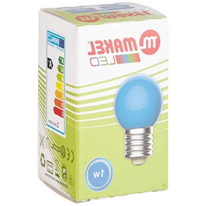 Mavi Işık Renkli 1W Led Gece Lambası