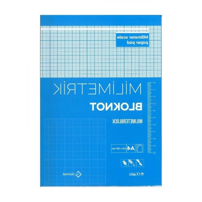 Mavi Milimetrik Defter - 30 Yaprak, Çizim İçin