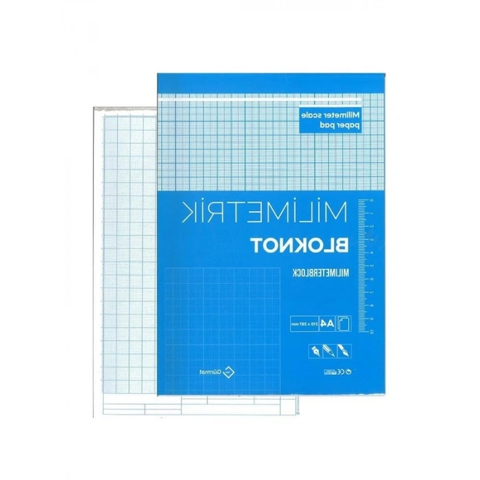 Mavi Milimetrik Defter - 30 Yaprak, Çizim İçin