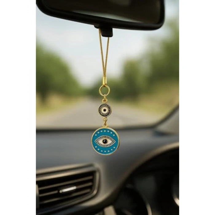 Mavi Nazar Boncuklu Araba Dikiz Aynası Süsü