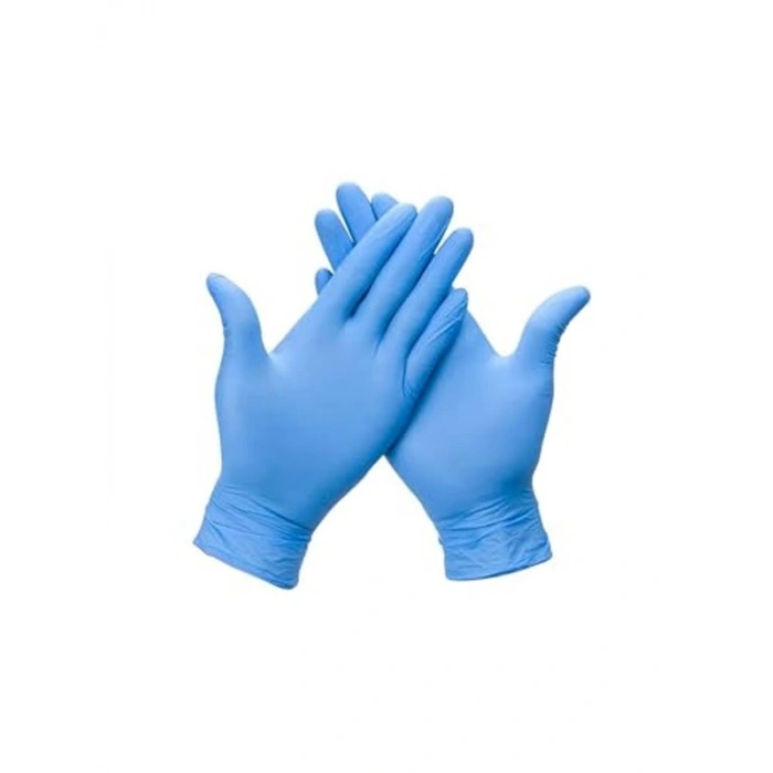 Mavi Nitril Eldiven Pudrasız, Kullan At, 100lü Paket, L Beden