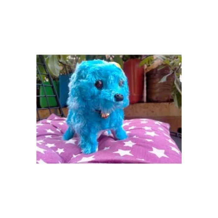 Mavi Pıllı Havlayan Köpek Oyuncak - 15 cm
