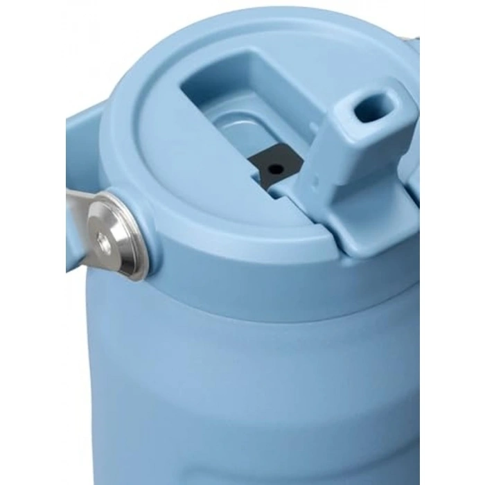 Mavi Renkli 0.7L Termos Su Şişesi, Flip Straw Özelliği