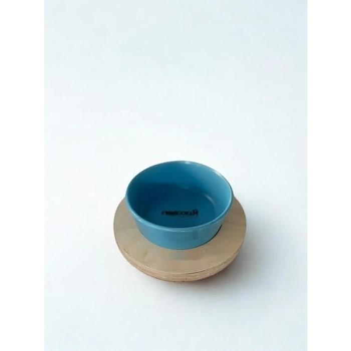 Mavi Renkli 16 Cm Tek Tablalı Seramik Mama/Su Kabı