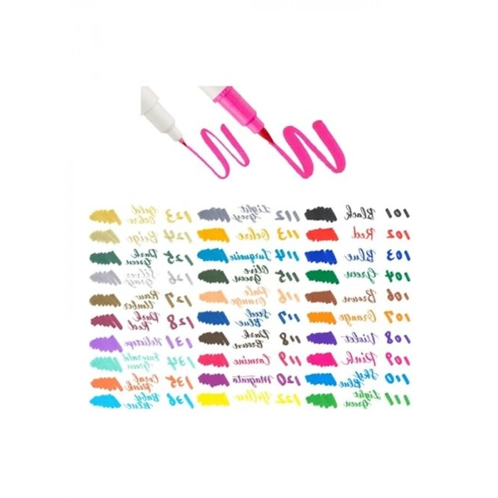 Mavi Renkli Çift Taraflı Fırça Uçlu Kalem, Brush Sing Pen Twin