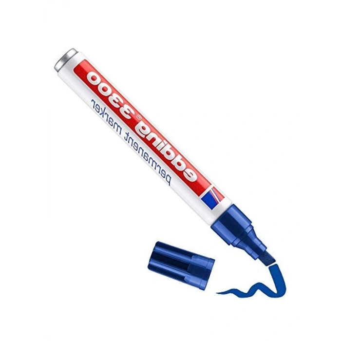 Mavi Renkli Kalıcı Markör, 1-5 mm Kesik Uçlu