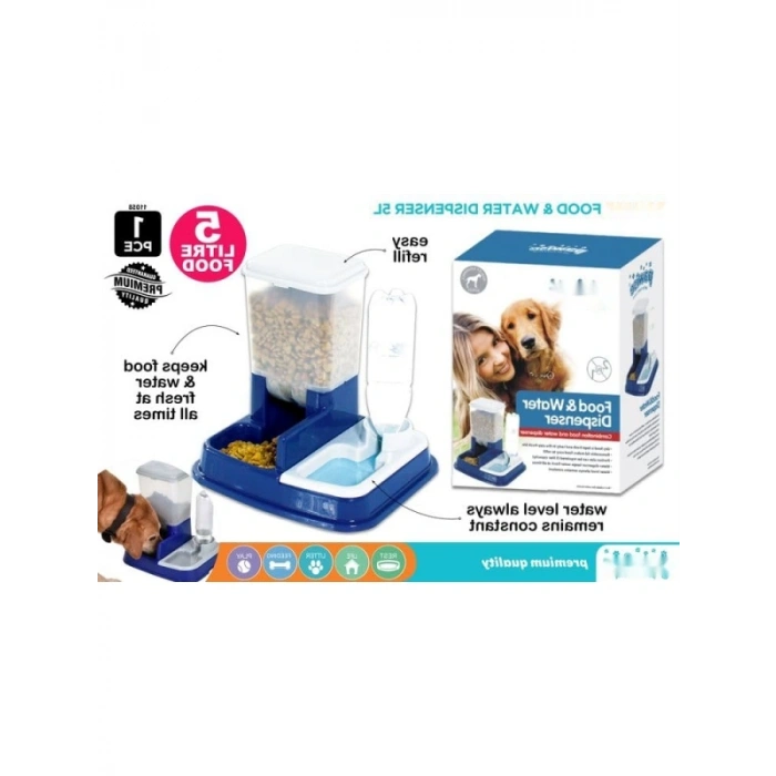 Mavi Renkli Otomatik Mama ve Su Kabı