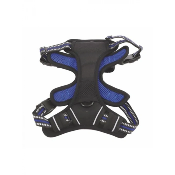 Mavi Renkli Reflektörlü Soft Sırt Tasması (Büyük)