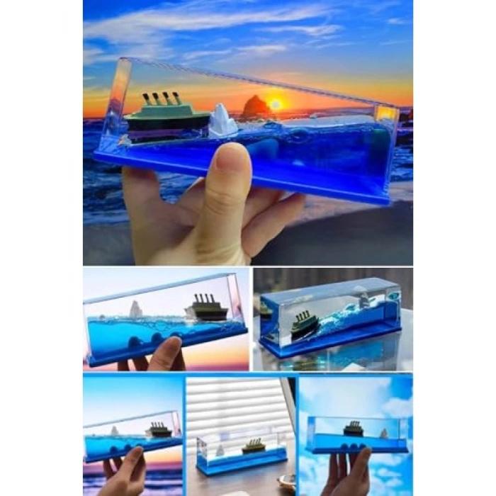 Mavi Su Temalı Batmayan Gemi Dekoratif Ürün