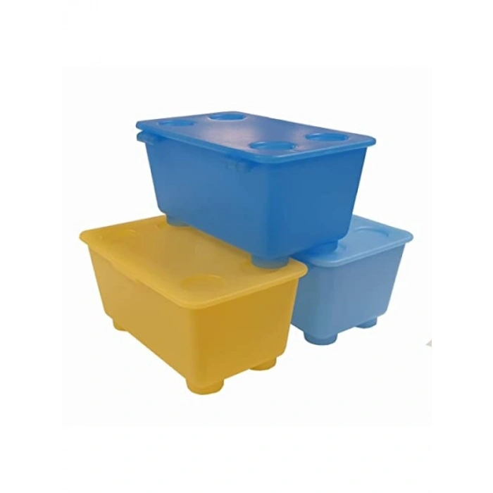 Mavi, Yeşil ve Beyaz 3 Adet İstiflenebilir Kutular