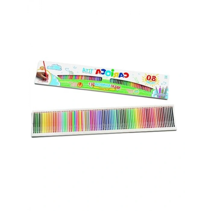 Maxi Gökkuşağı Kuru Boya Kalemi Seti (80li)