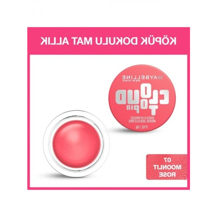 Maybelline New York Cloudtopia Köpük Dokulu Mat Allık 07 Moonlit Rose