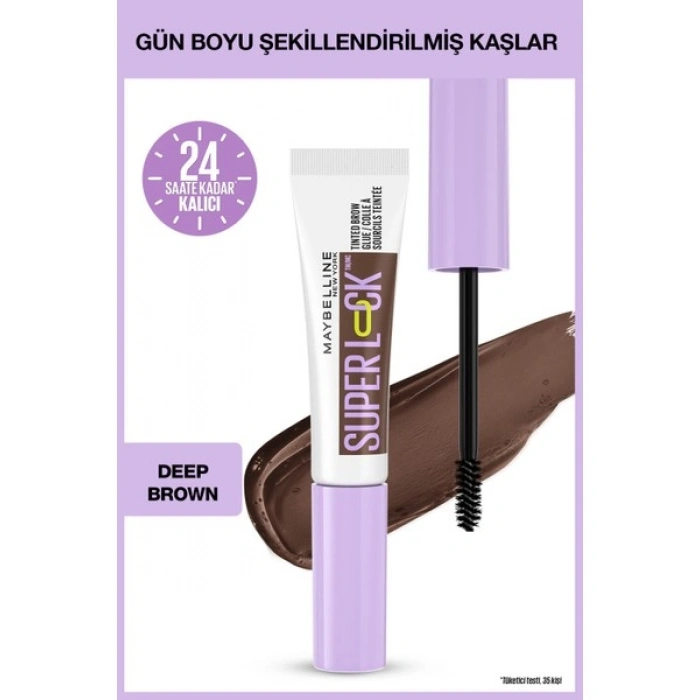Maybelline New York Super Lock Brow Glue Kaş Sabitleyici Maskara - Deep Brown