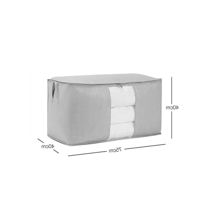 Mega Boy Gri Renk Kapitone Hurç - 75x40x40 cm