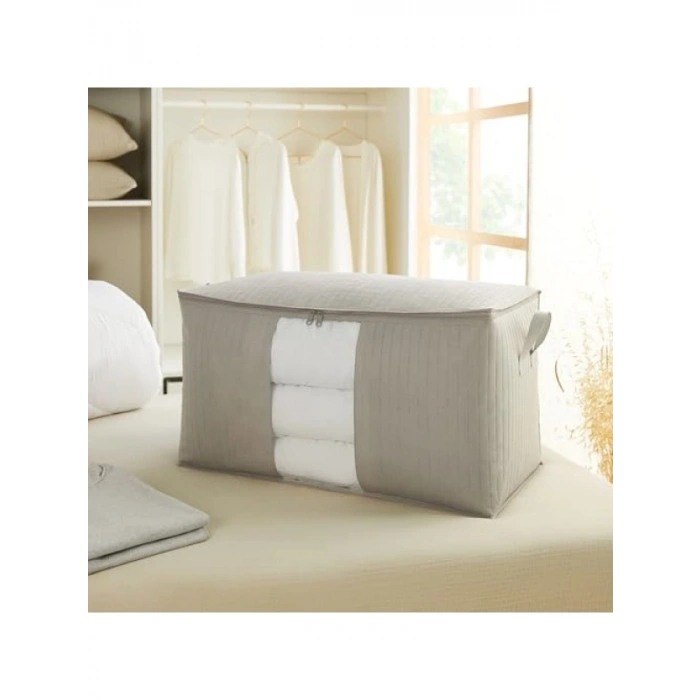 Mega Boy Gri Renk Kapitone Hurç - 75x40x40 cm