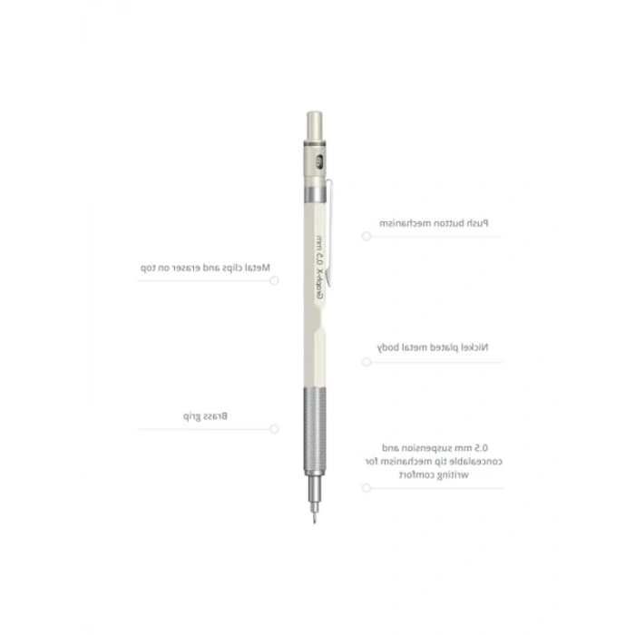 Mekanik Kurşun Kalem - 0.5 Mm Beyaz Renk