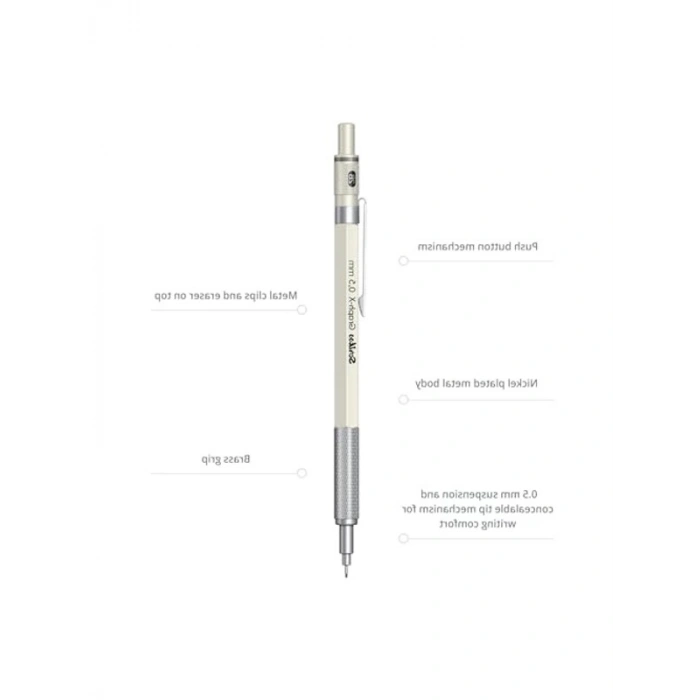 Mekanik Kurşun Kalem 0.5 mm - Beyaz Renkli Ofis Kalemi