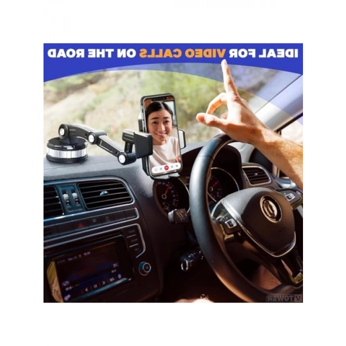 Mekanizmalı Dönebilir Araç İçi Telefon Tutucusu
