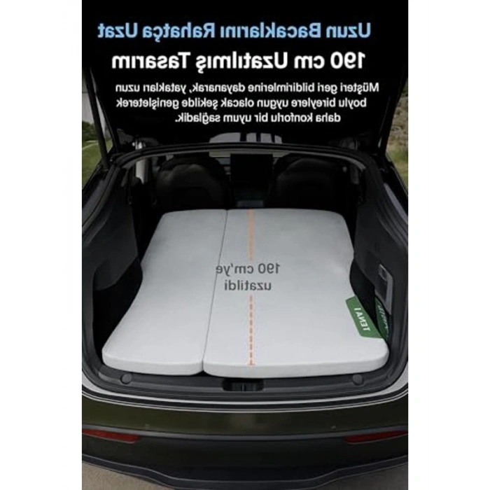 Memory Foam Kamp Yatağı - Taşınabilir ve Konforlu, Gri Renk